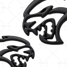 2x Universal For Devil Cat Hellcat Fender Side Emblems Badge Sticker Matte Black