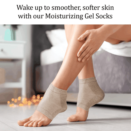 Moisturizing Heel Socks with Soft Gel Lining Dry Cracked Feet Treatment - Picture 6 of 7