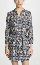 Tory Burch Size 2 • Blue Geometric Silk Dress