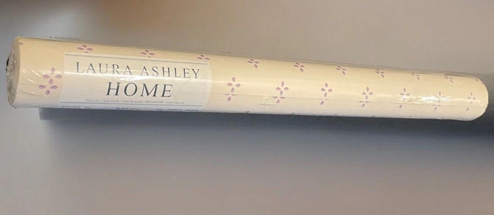 VINTAGE LAURA ASHLEY HOME Wallpaper Double Roll Imperial Purple Stencil Peelable - Image 4 of 4
