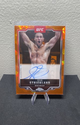 Sean Strickland [Orange Sapphire] #CVA-SS 2025 Topps Chrome UFC Veteran Autograph card