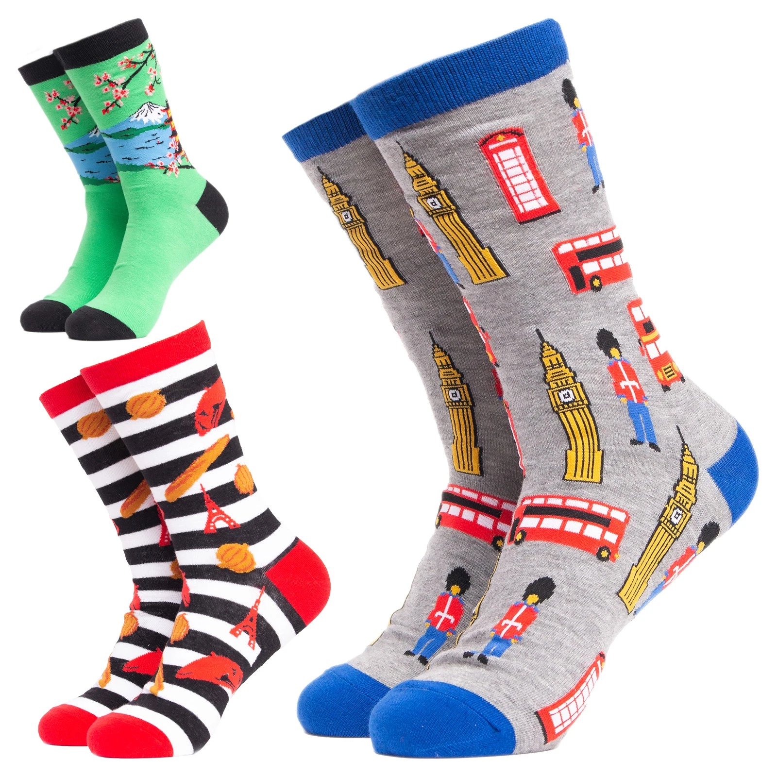 Mens Places Socks by Soctopus Soft Cotton Travel Patterned Novelty Gift Socks