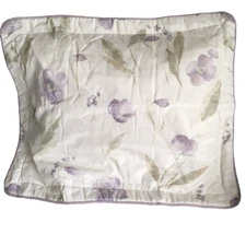 Burlington Pillow Shams Standard Pair Soft Watercolor Effect Floral Rayon/Poly