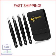 4 Pcs Professional Tweezers for Women Facial Hair Stainless Steel Eyebrow Precis