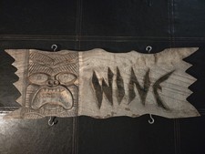Wood Hand Carved Sign - Tiki Design And Wine