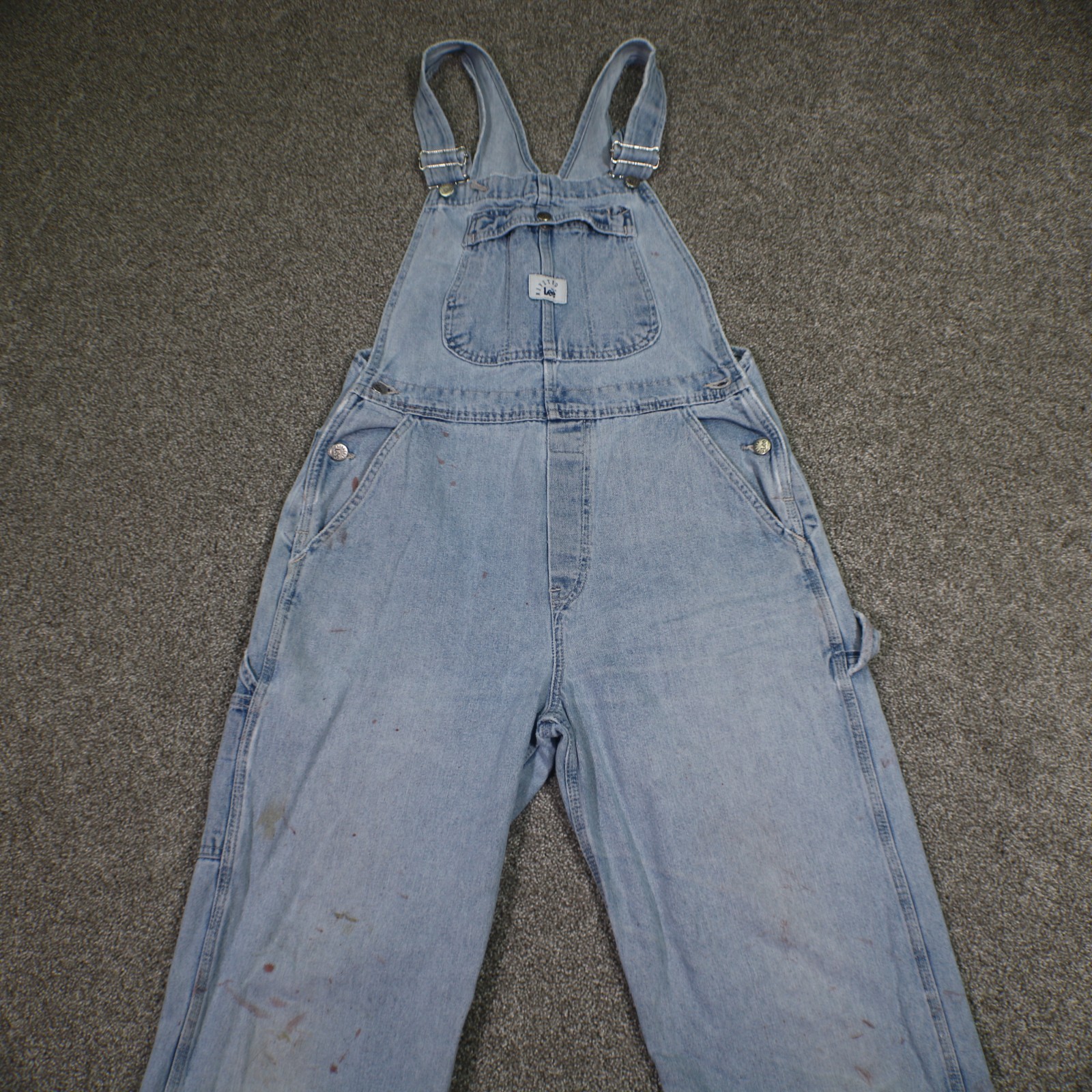 Vintage 90s Lee Riveted Blue Denim Bib Overalls Unisex Small