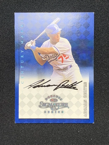 1998 Donruss Signature Series Auto Century Marks #/100 Adrian Beltre Blue HOF RC