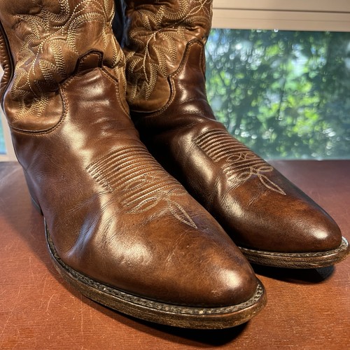 Botas vaqueras de cuero marrón semental Kango talla 12D Tony Lama para hombre - Imagen 22 de 22