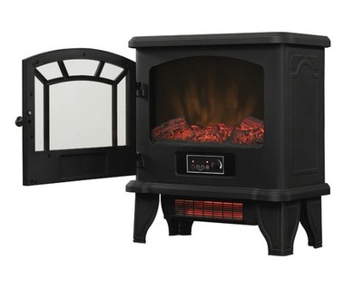 Duraflame DFI-5010-01 Infrared Fireplace Stove with 3D Flame Effect -Black