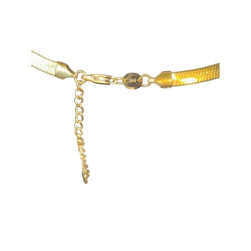 Herringbone Necklace 14 inch Gold Chain Vermeil Hamilton Etched Jennifer Zeuner - Picture 4 of 7
