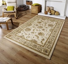 NEW LARGE - EXTRA XL LARGE BEIGE CREAM SOFT CLASSIC TRADITIONAL AREA RUG