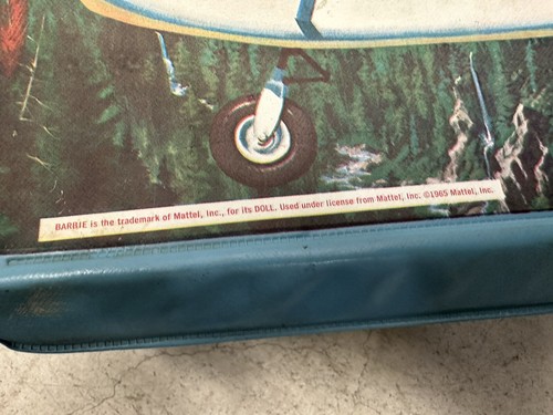 1965 Mattel Barbie Goes Travelin' Carrying Case Yellow Airplane Car Traveling - Picture 5 of 10