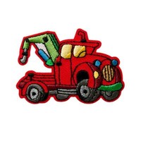 BüGelbild Applikation AufnäHer Patch Bunter Abschleppwagen 5,5 X 3,5 Cm