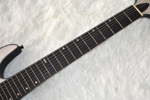 Chitarra elettrica 7 corde trasparente corpo bianco motivo tigre, accessori neri - Foto 4 di 12