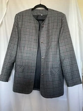 Ladies Pure Wool Jacket. Grey Tartan /Extra Fine Tweed. Size UK 12