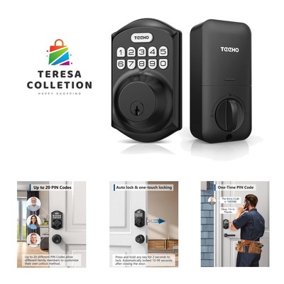 Keyless Entry Door Lock with Keypad - Smart Deadbolt Lock for Front Door with...