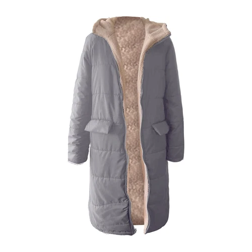 Women Winter Long Parka Quilted Knee Coat Hooded Ladies Warm Padded Jacket - Bild 16 von 45