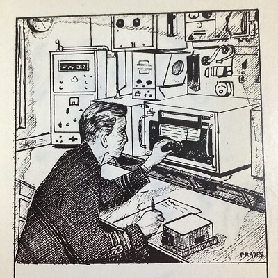 Spain QSL Radio Card 1972 Jose Antonio Prades Vinaroz Drawing 