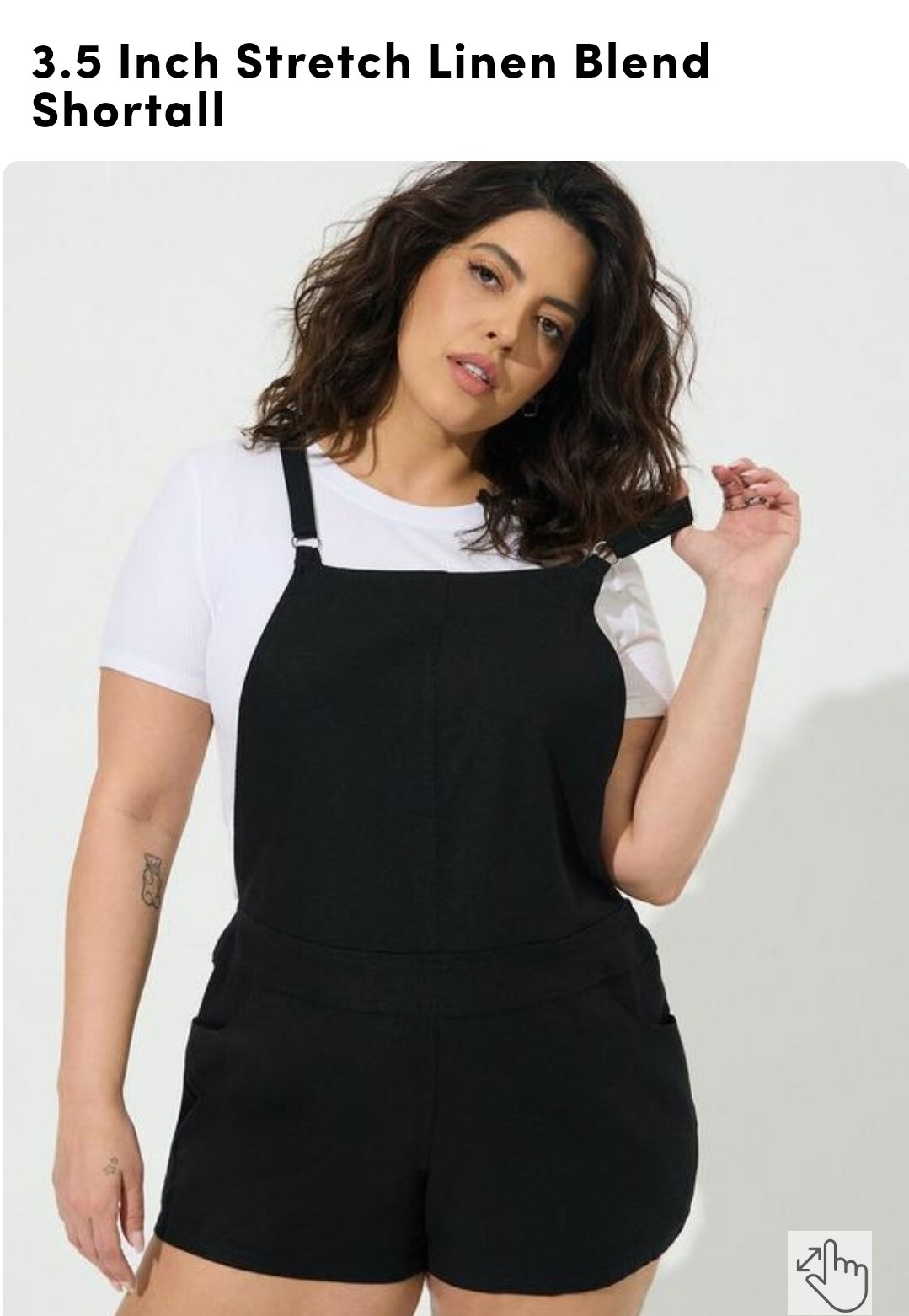 Torrid Shortall Plus Size 2X Solid Black Linen Bl… - image 2