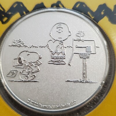 2021 Valentines Day Peanuts Charlie Brown 1 oz .999 Silver Coin