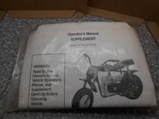 MANCO 593-00  Mini Bike SUPPLEMENT OPERATOR  MANUAL Hardware PCS Included