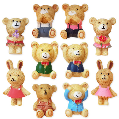 5 Stck. Teddybär Mix Harz Flatback Cabochon Verzierungen Sammelalbum Kawaii 
