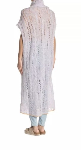 Free People Maxi Tunica Misto Alpaca XS S Piroetta Maglia Collo Cappuccio Lilla Nuova con etichette $248 - Foto 2 di 6