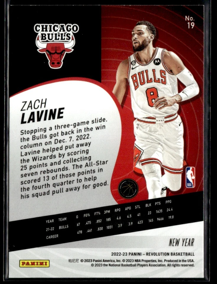 2022-23 Panini Revolution Chinese New Year Zach LaVine #19 - Image 2 of 2