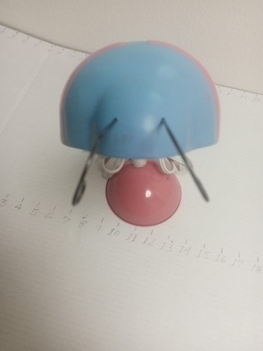 Vintage Lady Bug Desk Lamp dresser lamp pink and light blue - Picture 9 of 15