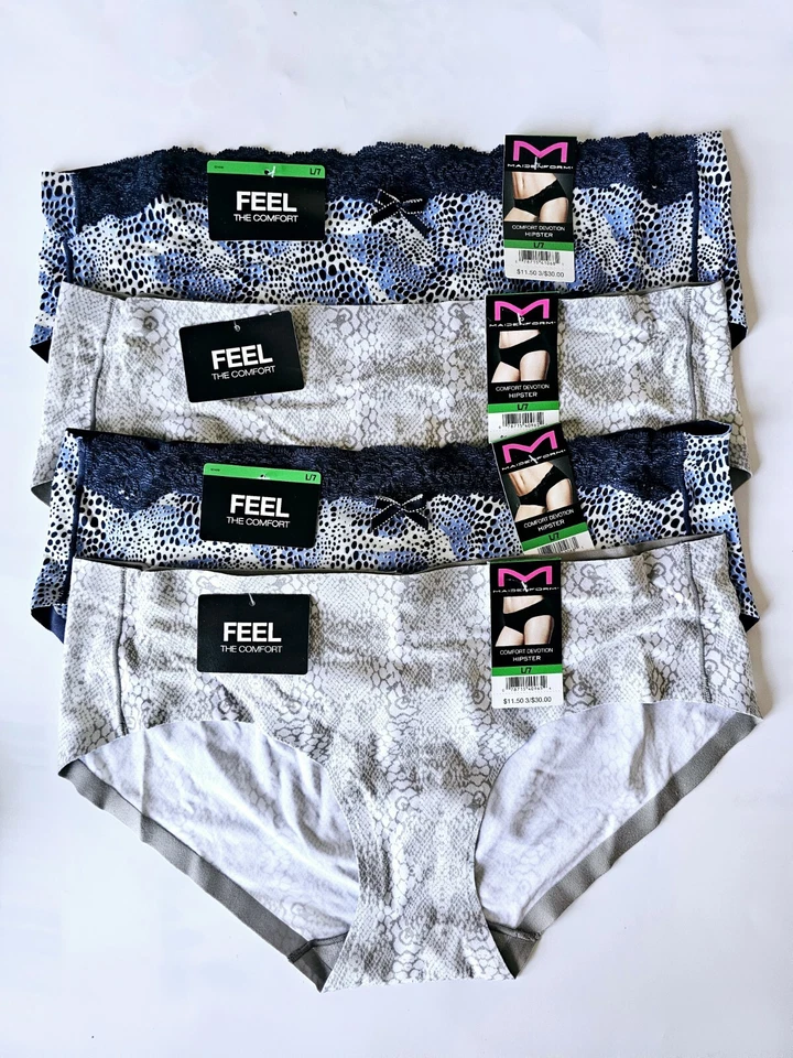 Maidenform 40851 4 Pares Mujeres Comodidad Devoción Hipster Panty Ropa Interior Talla 7 L Foto 2 de 4