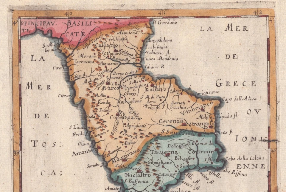 CALABRIA 1648  Philippe Briet- Carta geografica Originale Antica - Immagine 4 di 4