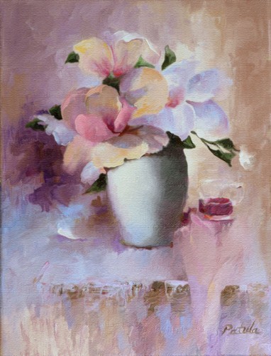 ORIGINAL MAGNOLIAS Floral Still Life Oil Painting Realism Flowers Dianne Patula - Picture 2 of 2