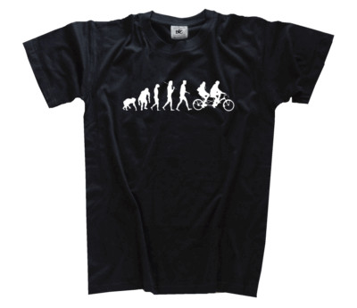 White Edition Evolution Tandem Fahrrad Radeln Rad Primat zum Menschen T-Shirt