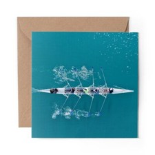 1 x Blank Greeting Card Rowing Boat Row Sailing #2074