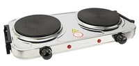 Edelstahl Doppelkochplatte Silber Elektroplatte Camping Kochfelder Heizplatten