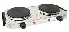 Stainless Steel Double Cooking Plate Silver Electroplate Camping Hobs Hot Plates