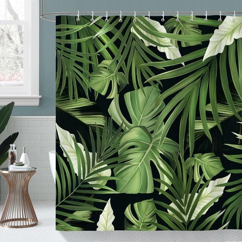 Duschvorhang Tropische Palmblätter Grüne Pflanze Duschvorhänge 180 x 200 cm A... - Bild 2 von 6