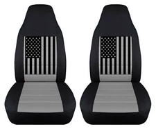 Black and Grey Seat Covers Fits 1987-1995 Jeep Wrangler YJ Front Set