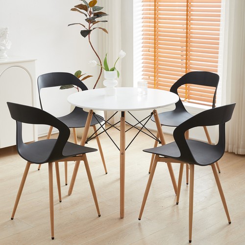 Pack 6 sillas Comedor Negro Polipropileno Diseño Nordico con Patas Metálicas - Imagen 11 de 11