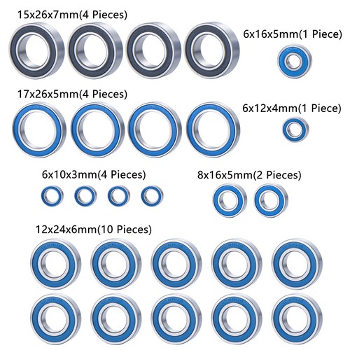 Blue Ball Bearing Metric Rubber Sealed Chrome Steel For 1/10 Axial TRX6 ABEC3 P6 - Picture 63 of 186