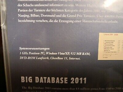 Chess Base: Big Database 2011 Chess Strategy DVD-Rom-4.8 Million