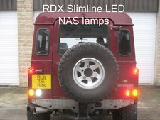 6 RDX Slimline LED REAR NAS Lights Standard Plinth Relay Defender 1994 to 2016