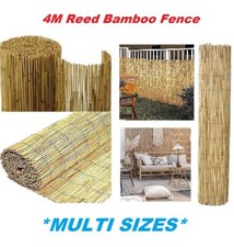 Natural Peeled Reed Screening Roll Garden Screen Fence Fencing Panel - 4m Wide