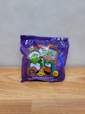 WENDYS HOW THE GRINCH STOLE CHRISTMAS MAX ORNAMENT & SPINNING TOP TOY 2000 NEW