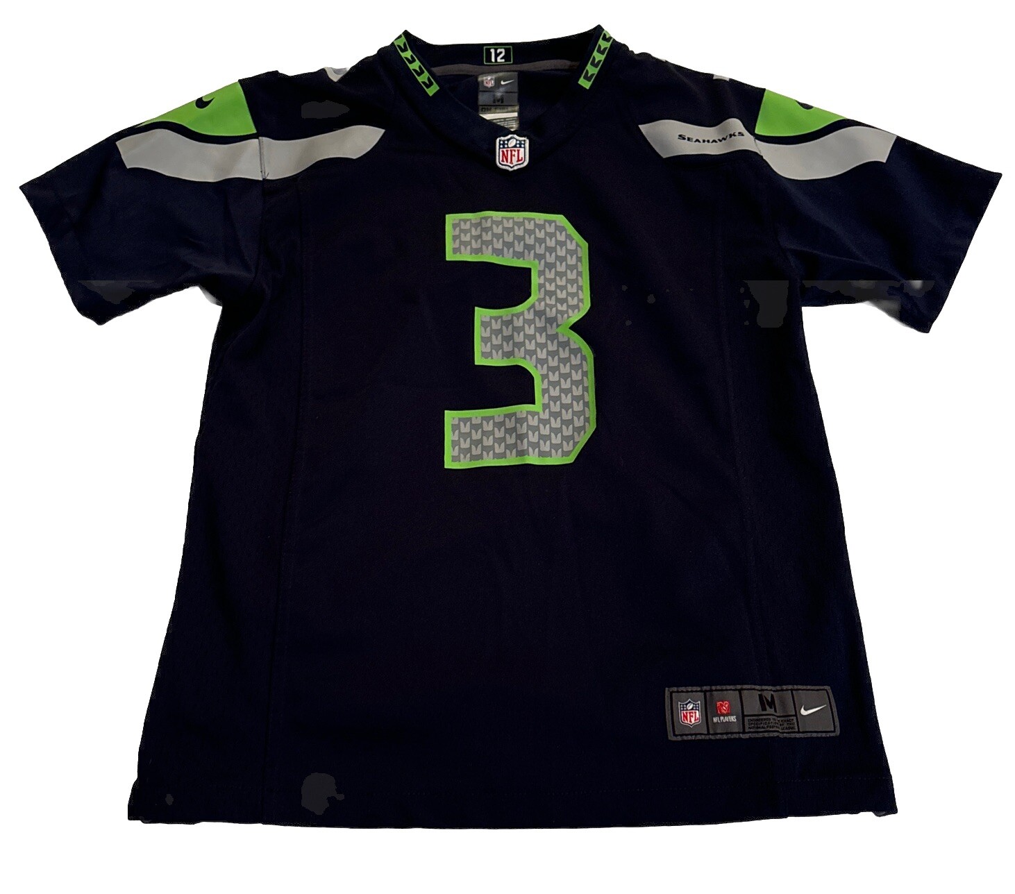 Russell Wilson 3 Seattle Seahawks Football Jersey Youth Medium M 10/12 Blue
