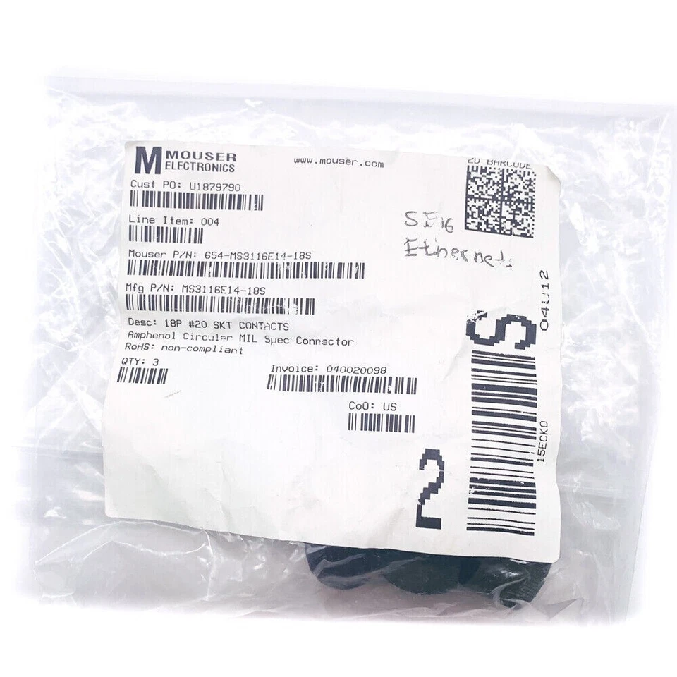 Amphenol MS3116E14-18S Circular MIL Spec Socket Plug Connector 18 Positions - Image 4 of 4