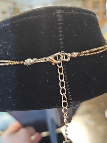 Handcrafted Semiprecious Polished Stone Tassel Pendant Necklace - Bild 8 von 11