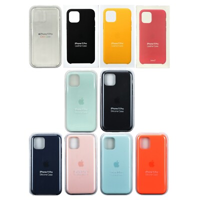 Genuine Original Apple iPhone 11 Pro Leather & Clear & Silicone