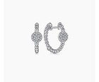 925 Sterling Silver Bujukan White Sapphire Pave Huggie Earrings