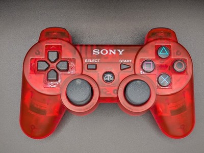 Clear Crystal Red PS3 Controller Rare (Sony Playstation, PS3) Tested. 